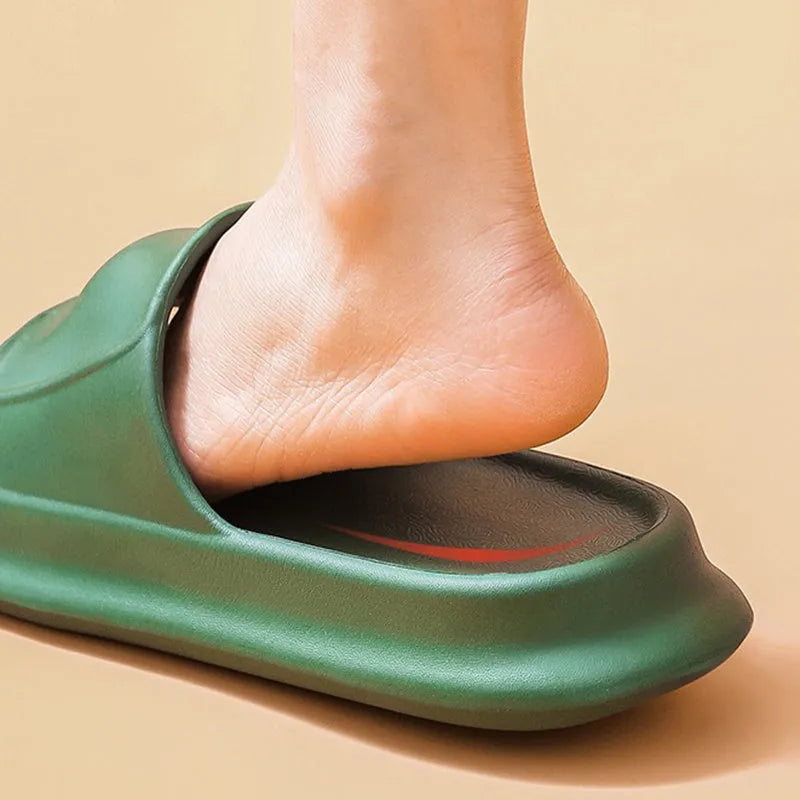 Soft unisex EVA house slippers with a thick non-slip sole in multiple colours.
