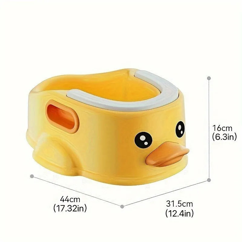 Blue PVC duck-shaped bathtub for washing a small dog or cat, a non-electric portable pet washing tub.