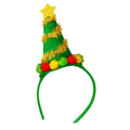 Cartoon Christmas headband party headdress handmade from polyester fibre with elk motif in a red fluffy ball cap style.