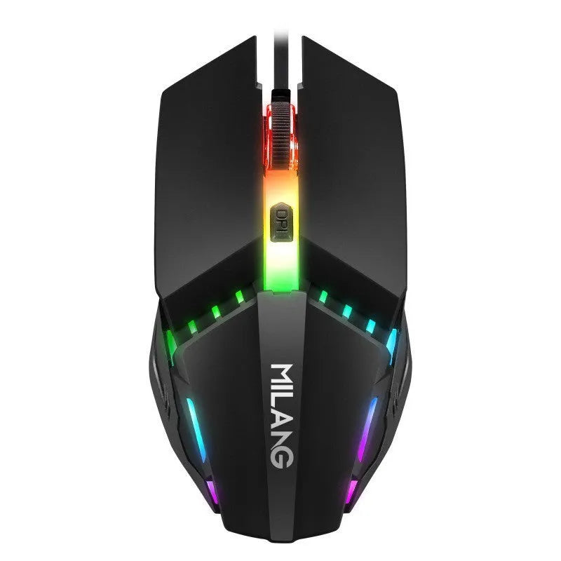 Single-handed mechanical keyboard and mouse set with ABS plastic construction and USB cable