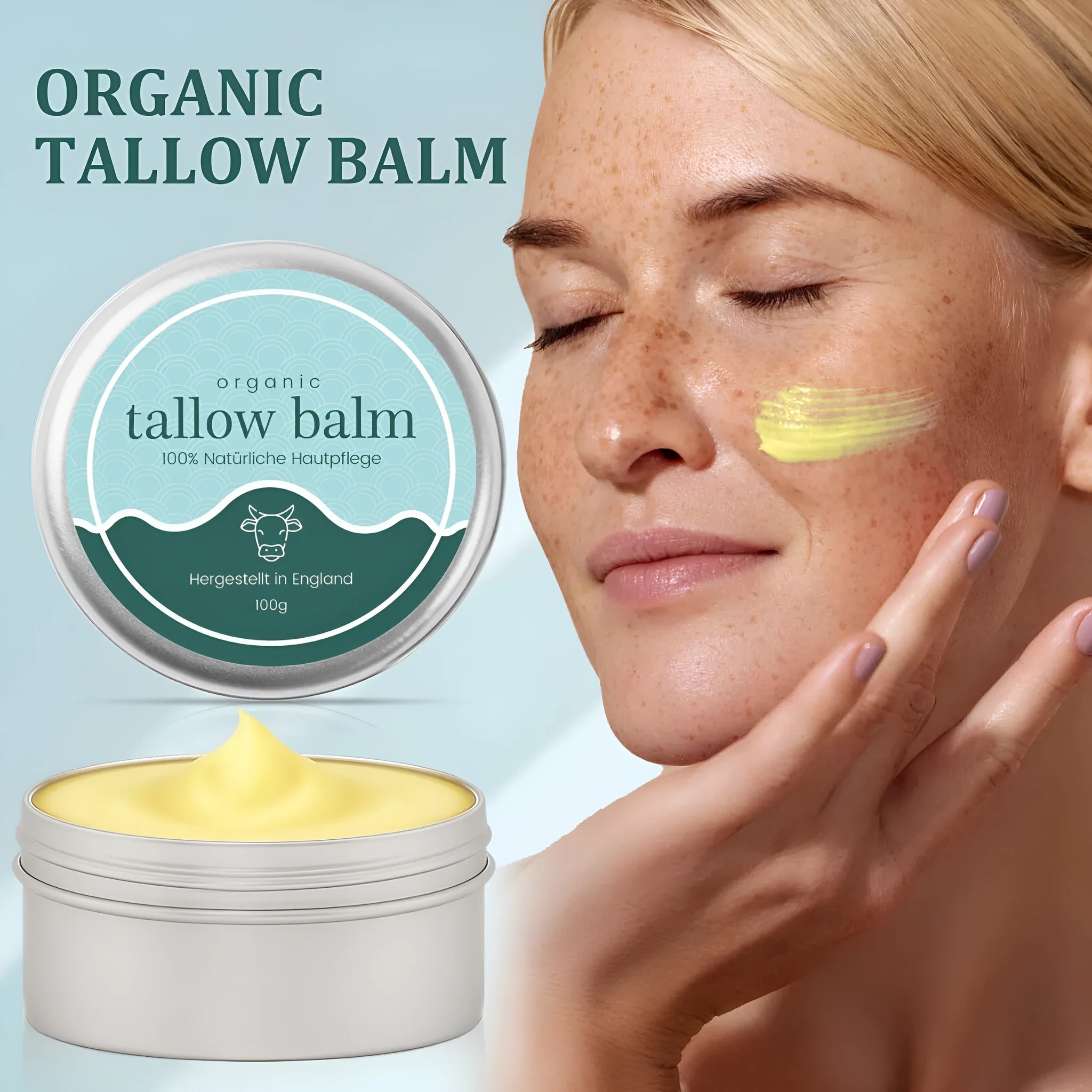 100g jar of cow fat deep hydrating moisturising cream for facial skincare
