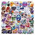 Pack of 50 colourful tea cup graffiti waterproof stickers in Nordic style for luggage and scooter DIY