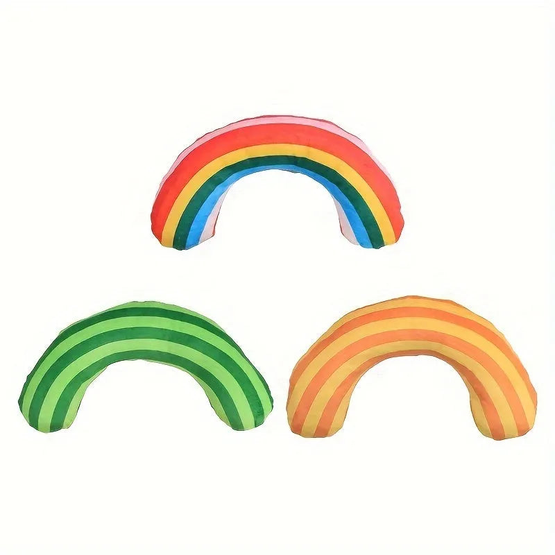Striped pattern cat toy with squeaker and catnip strip measuring 23 by 20 centimetres