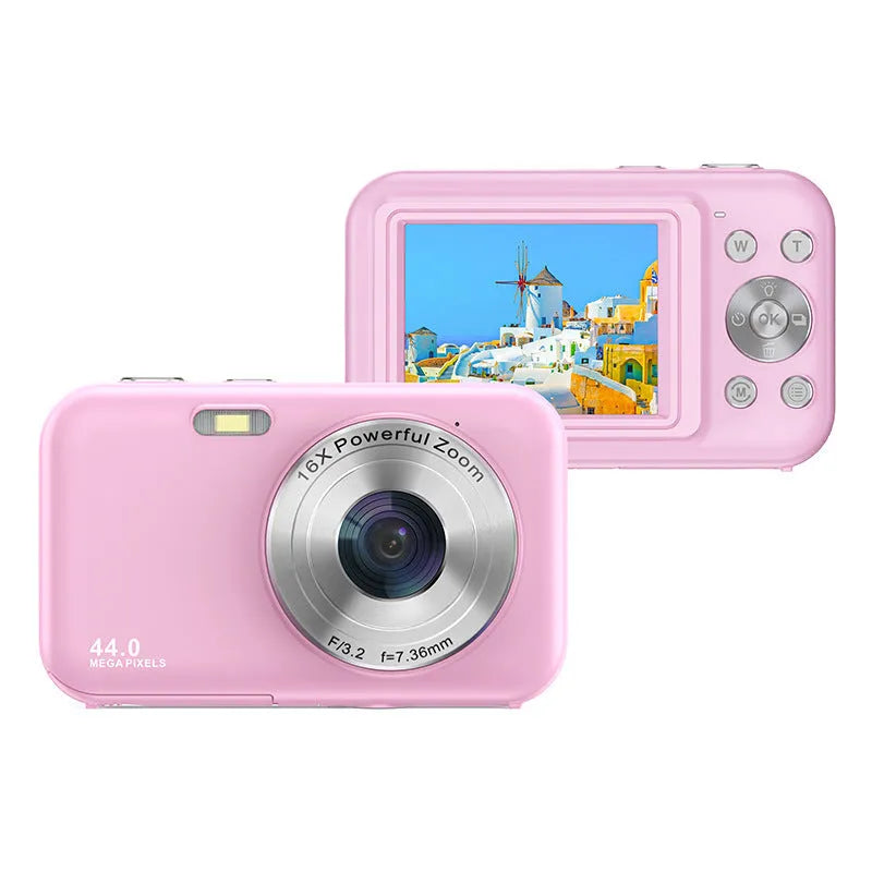 Children's digital camera with 2.4 inch screen in black, green, pink and purple colour options