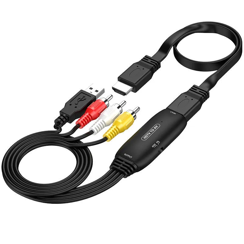 HDMI to AV converter adapter with 110cm cable for monitor and projector connection
