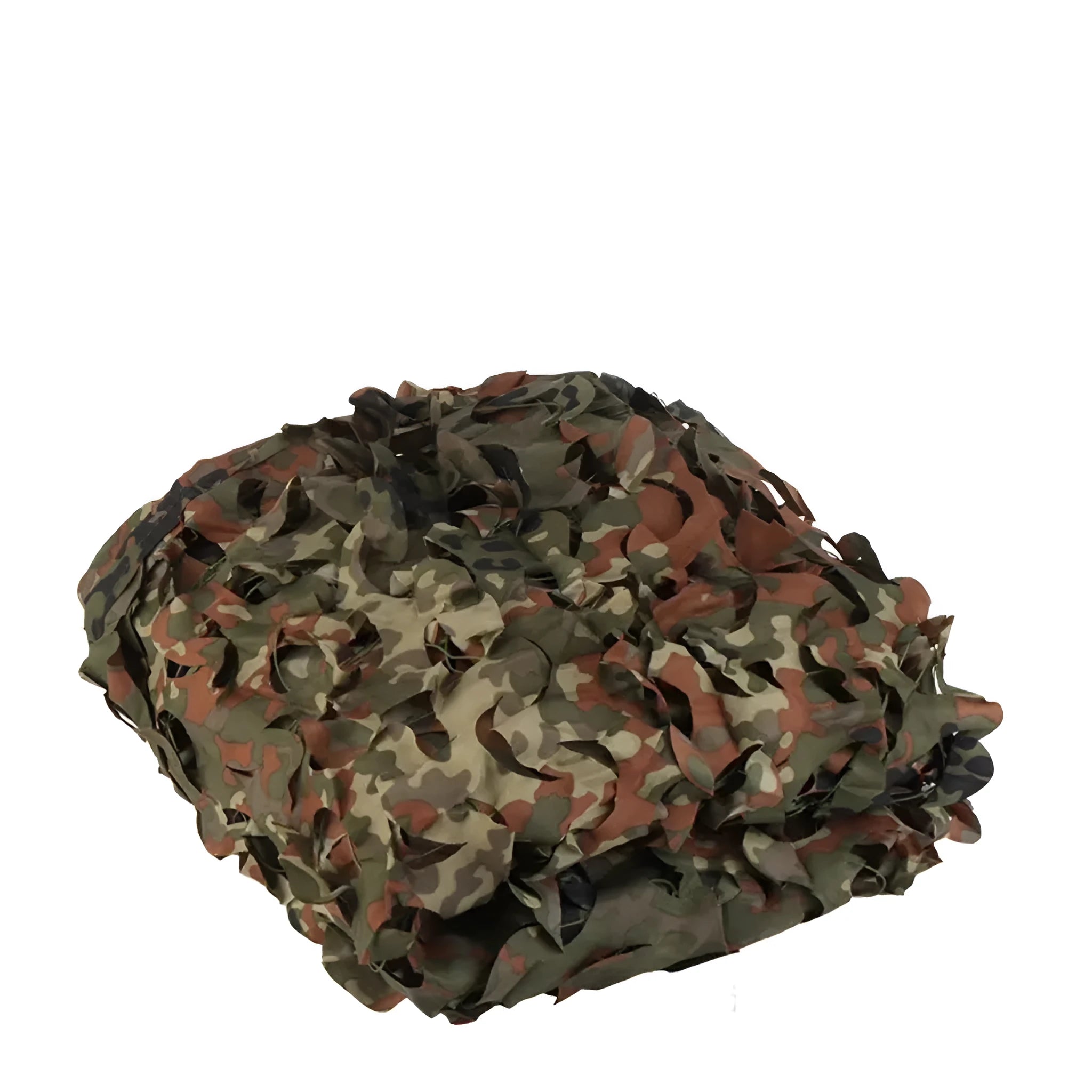 Green camouflage netting set on grass showing textured pattern for sunshade and concealment.