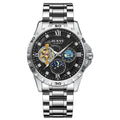 Men's automatic mechanical waterproof watch with luminous hands in a choice of four colour finishes.