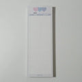 Vertical English words learning notepad with half B5 size measuring 9.1 by 25.7cm