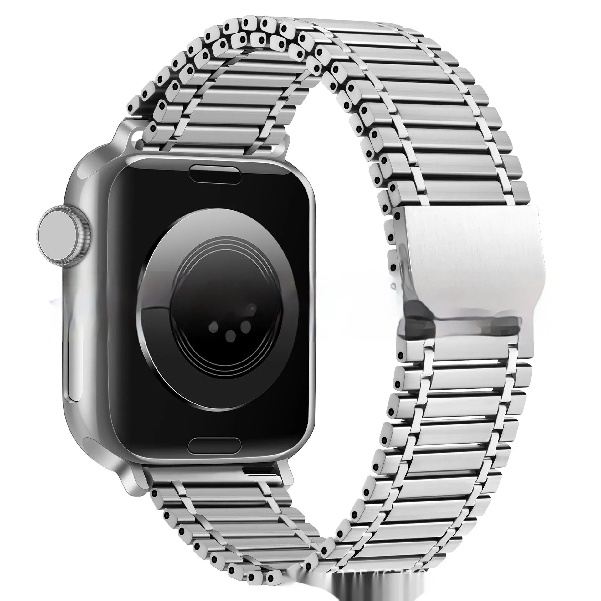 Metal magnetic watch strap in rose gold silver suitable for Apple Watch 42mm and 44mm case sizes