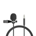 Apple-compatible lavalier lapel microphone headset with 1.5m black cable and multiple plug options