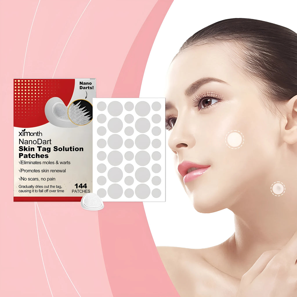 Skin wart invisible repair patch 144-count pack with microneedle applicator containing tea tree oil and centella asiatica