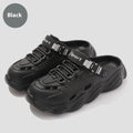 Men's khaki EVA slippers with hollow-out design and textured non-slip sole