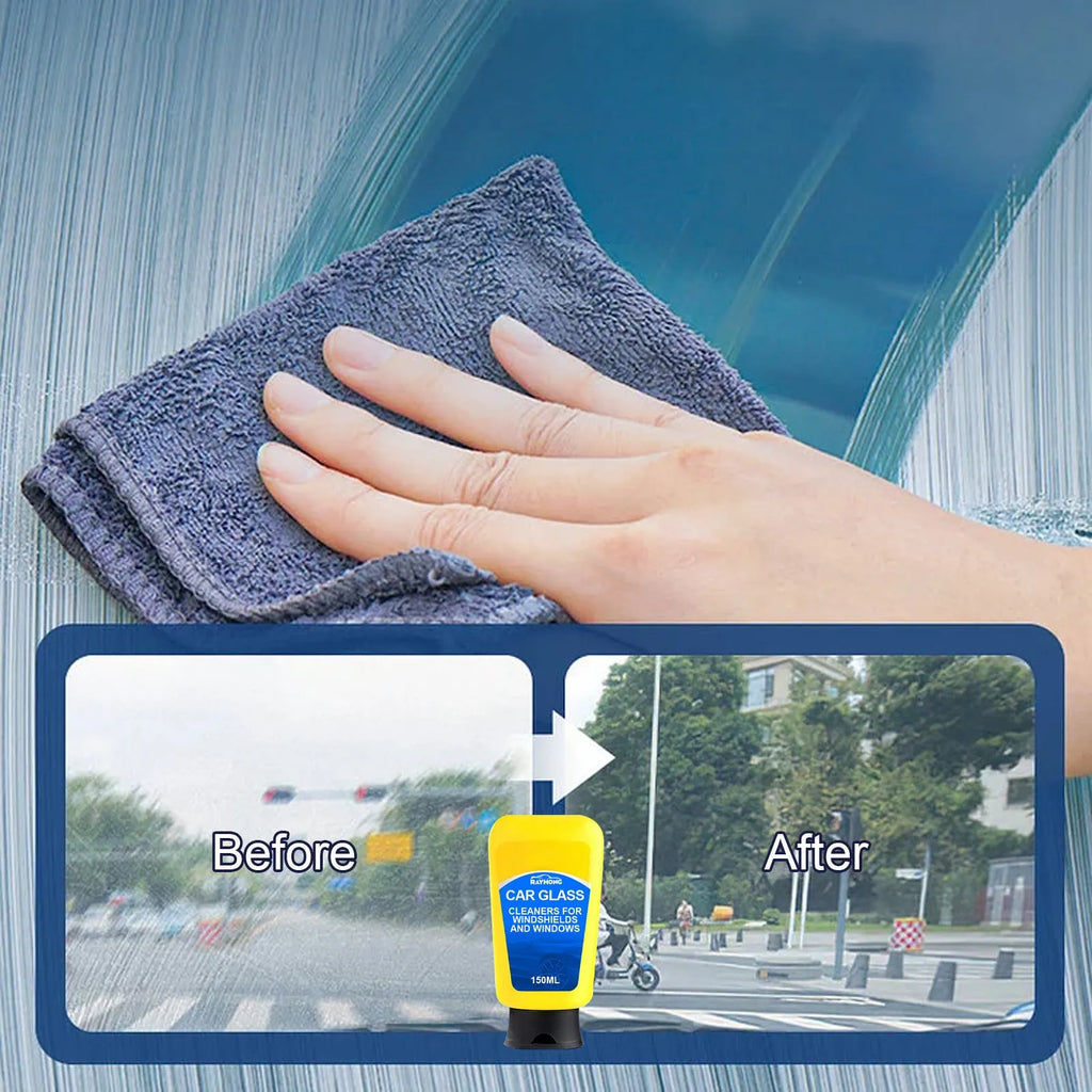 150ml windshield automotive detergent bottle with sponge and microfibre cloth for car glass cleaning