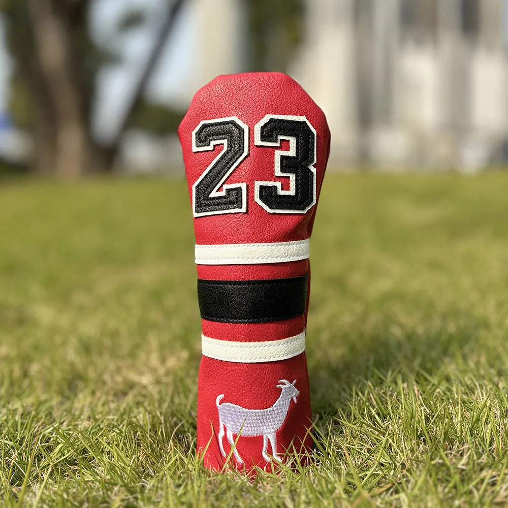 Set of four PU golf club head sleeves in a chosen colour for UT, 3/5, 1, and square putter.