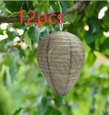 Paper honeycomb lantern with wire frame in a 22 by 28 cm size for party decoration.