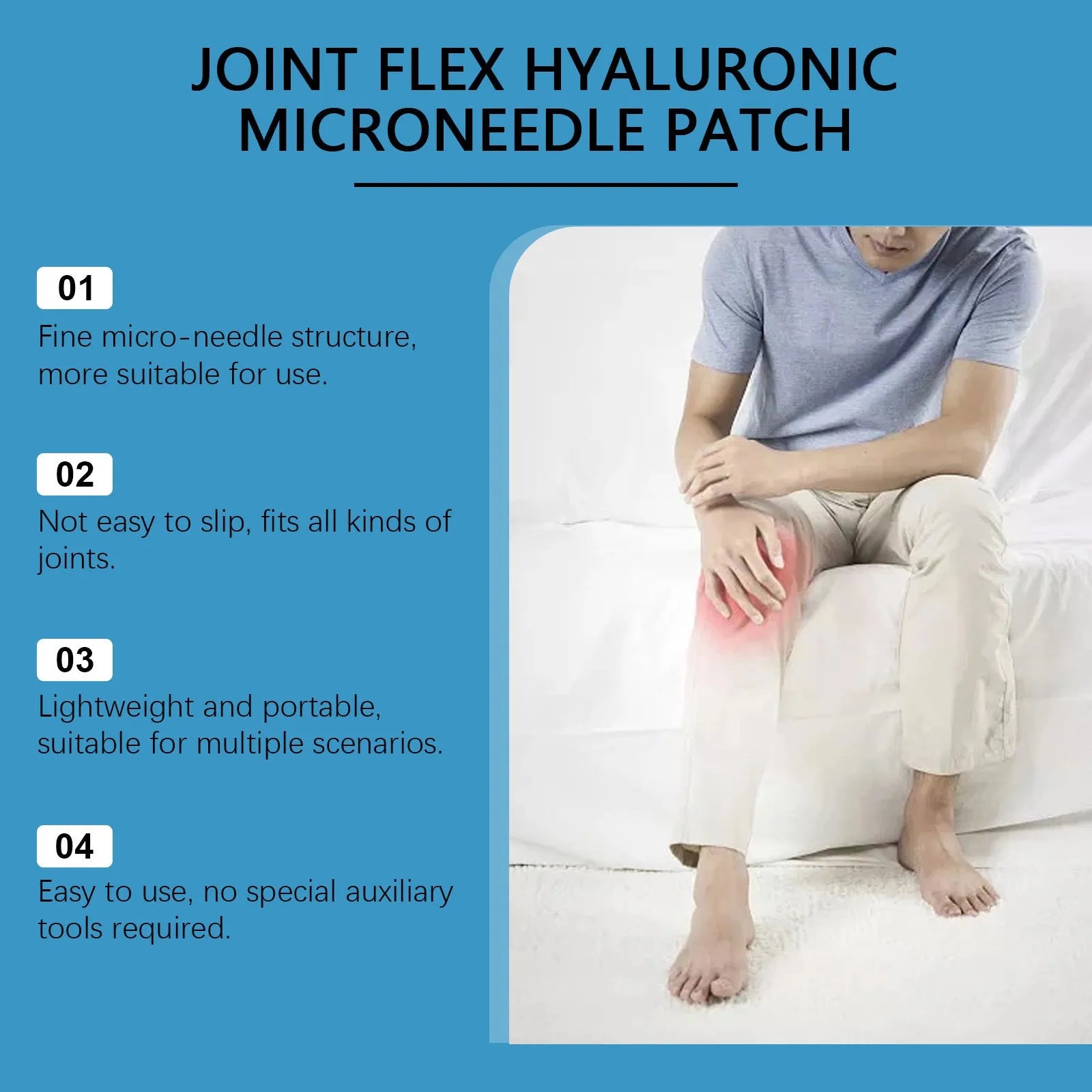 Four curcumin joint microneedle patches for body care application