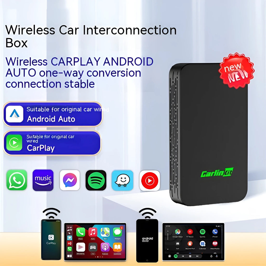 Vehicle car audio and video entertainment box for wired to wireless conversion
