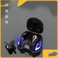 Black, dark grey, and yellow colour variants of a Bluetooth gaming headset with earplug-style earpieces.