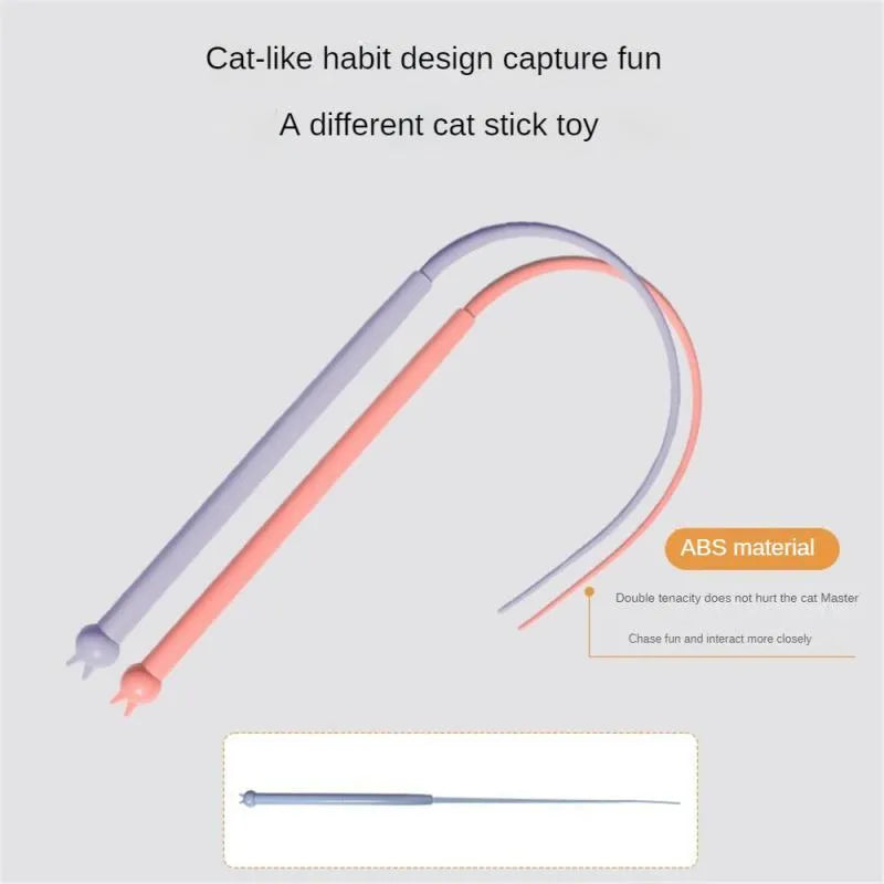 Simulated mouse tail cat toy with flexible silicone tail and cat head design