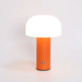 USB-powered plastic table lamp in black, white, orange, and green colour options.