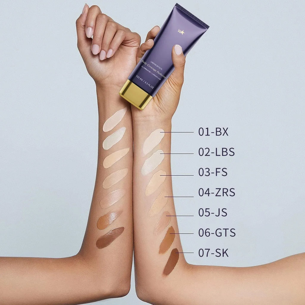 Waterproof body tattoo concealer care cream with foundation brush in packaging