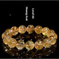 Natural yellow citrine gemstone bracelet with geometric beads in multiple size options