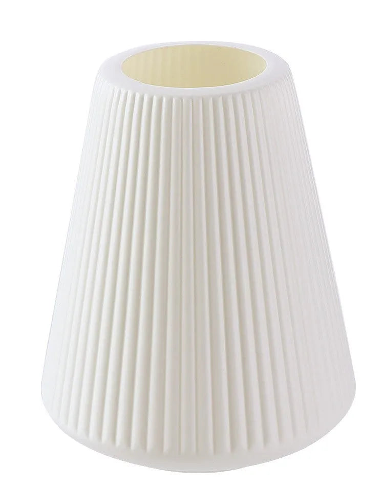 Blue melamine plastic decorative flower vase measuring 16cm by 20cm on a desktop