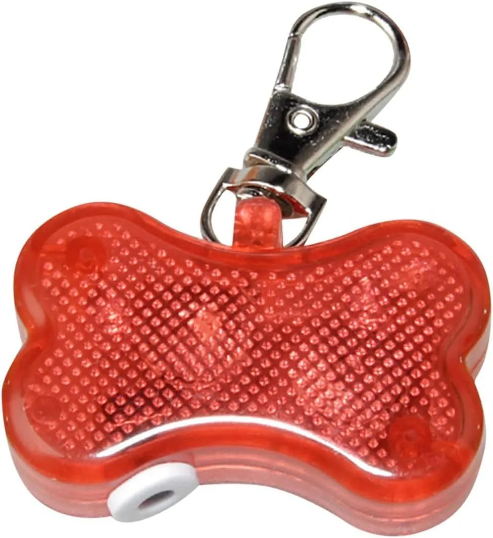 LED bone-shaped pendant for pet collars with three flash mode settings
