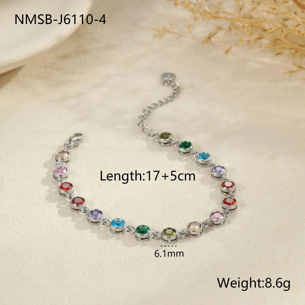 Women's stainless steel bracelet with geometric designs in gold or silver 18K electroplated finish