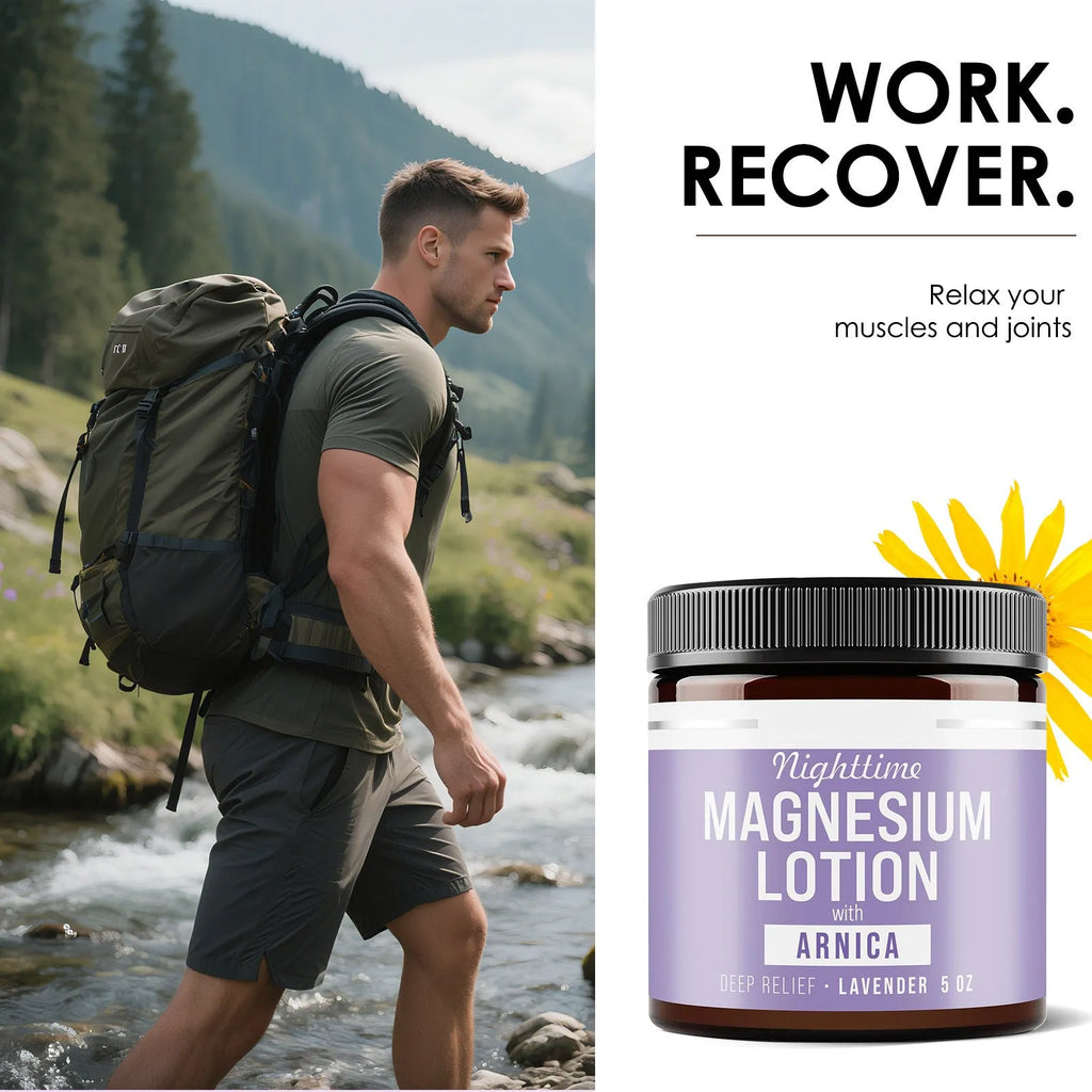 150ml jar of magnesium body butter cream with shea butter and grape seed oil.