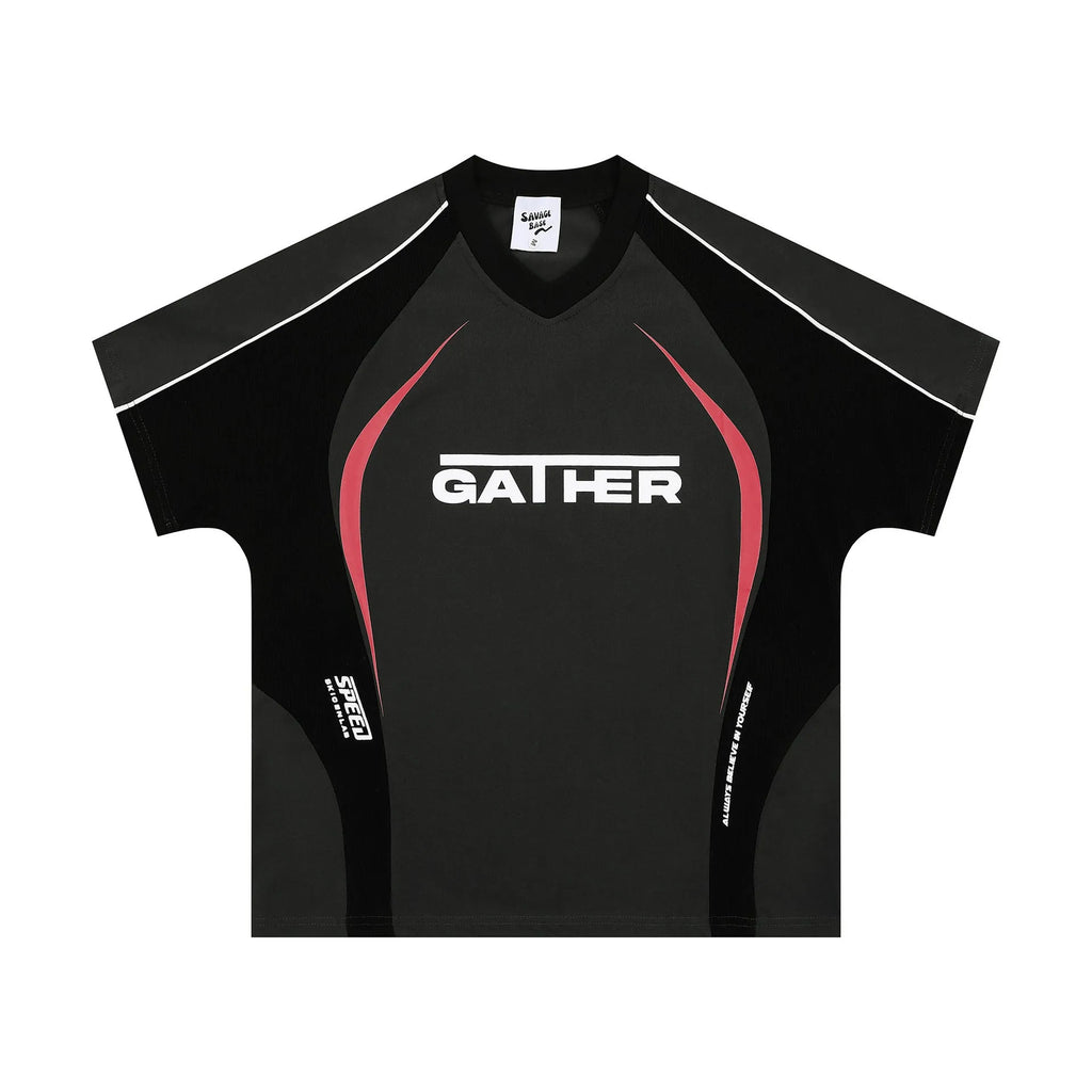 Men's loose t-shirt with colour matching letters printed design in black or apricot colours