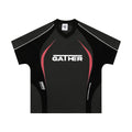Men's loose t-shirt with colour matching letters printed design in black or apricot colours