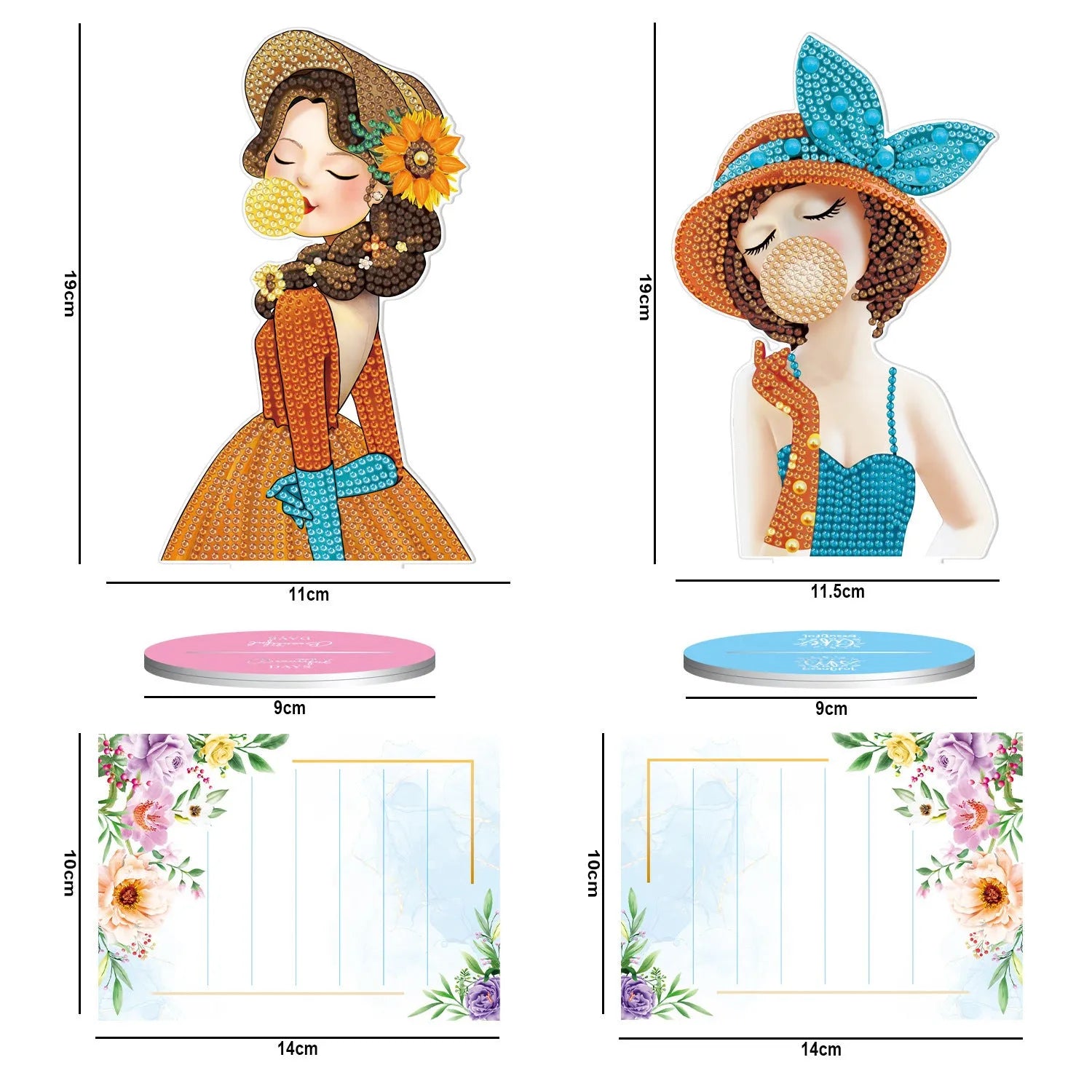Handmade American-style diamond painting decorative note clip on a desktop.