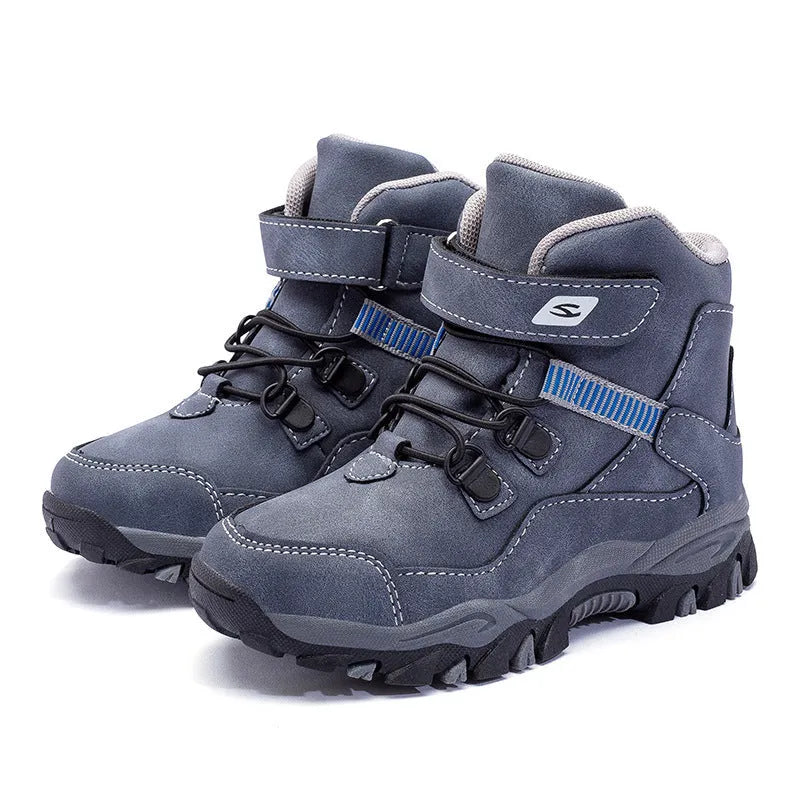 Hobby Bear children's black Martin boots with adjustable buckle and rubber sole