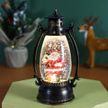 Crystal ball LED oil lamp Christmas decoration showing snowman or elderly figure winter scene inside spherical design