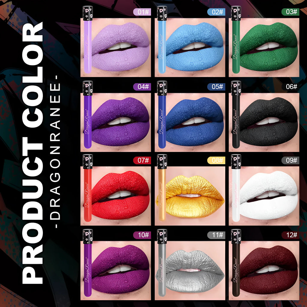 Halloween DR160 skull test tube lip gloss with waterproof matte formula in 12 shade options