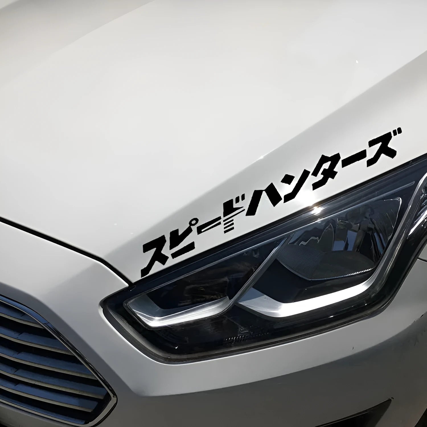 35x35cm reflective Japanese car sticker in black and white colour options