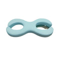 Blue cylindrical memory foam cervical traction pillow for neck support during sleep