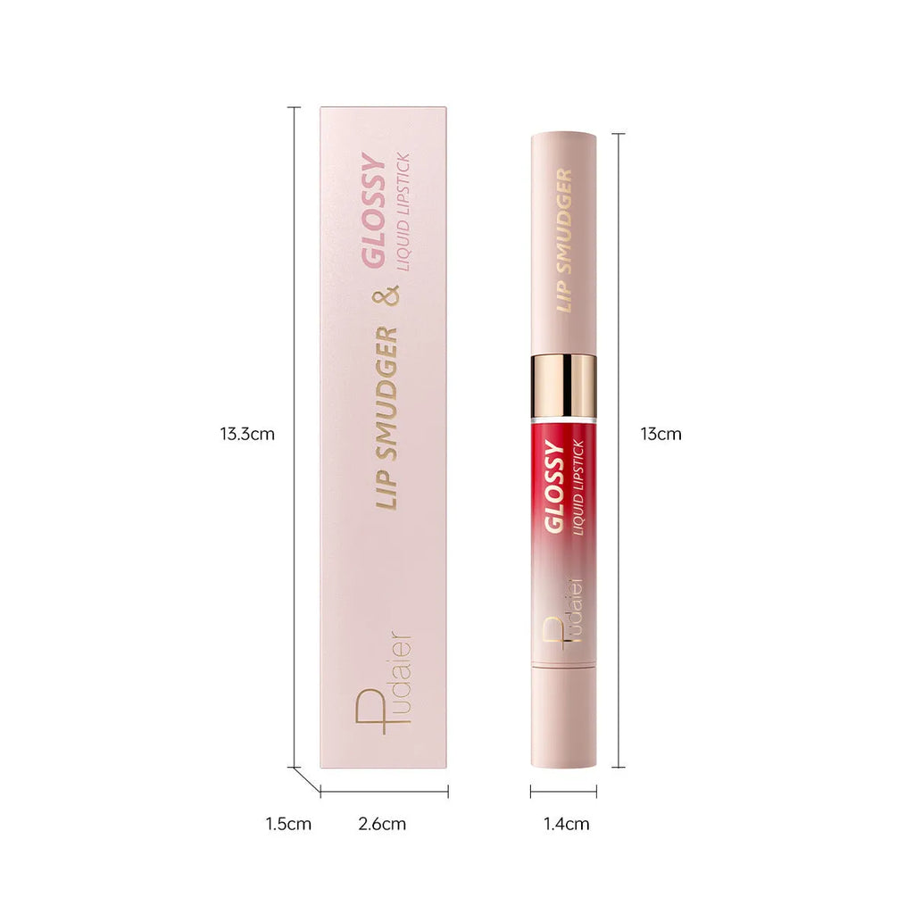 Double-headed matte lipstick with 10 colour options showing dual-ended design