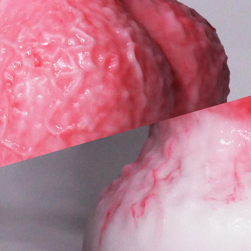 Pink shaped penis masturbation device in platinum silicone with berserker size options