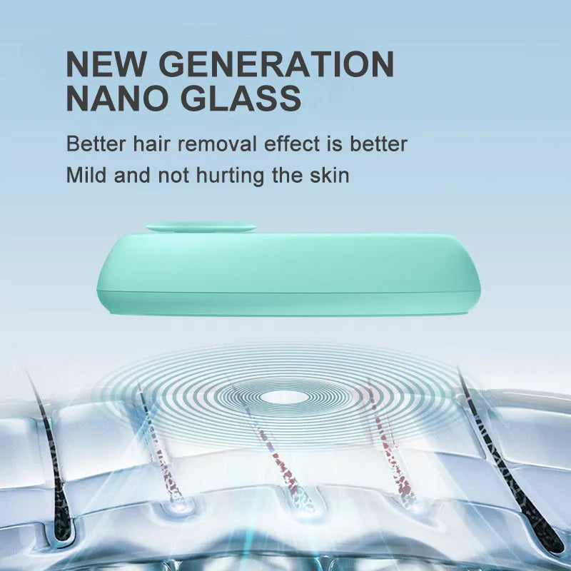 CJEER upgraded crystal hair removal eraser device in green, purple, or black with metal finger ring.