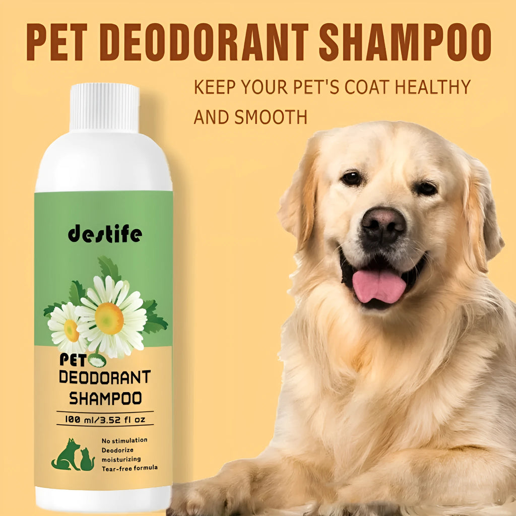 100ml bottle of dog and cat shampoo and conditioner shower gel.