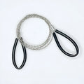 Black and red coloured outdoor survival hand saw with stainless steel cutting wire, shown at full 70 cm length.