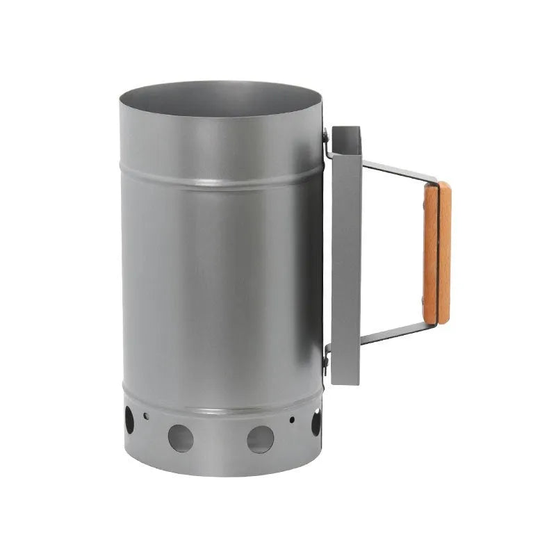Zinc-iron alloy outdoor charcoal fire starter igniter with carbon bucket style.