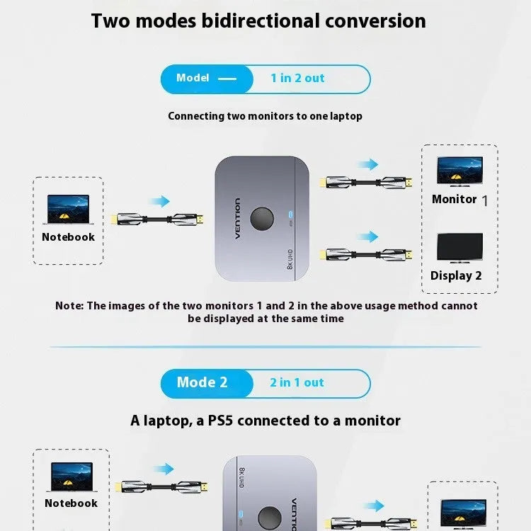 Grey metal alloy computer audio video cable splitter for TV line distribution