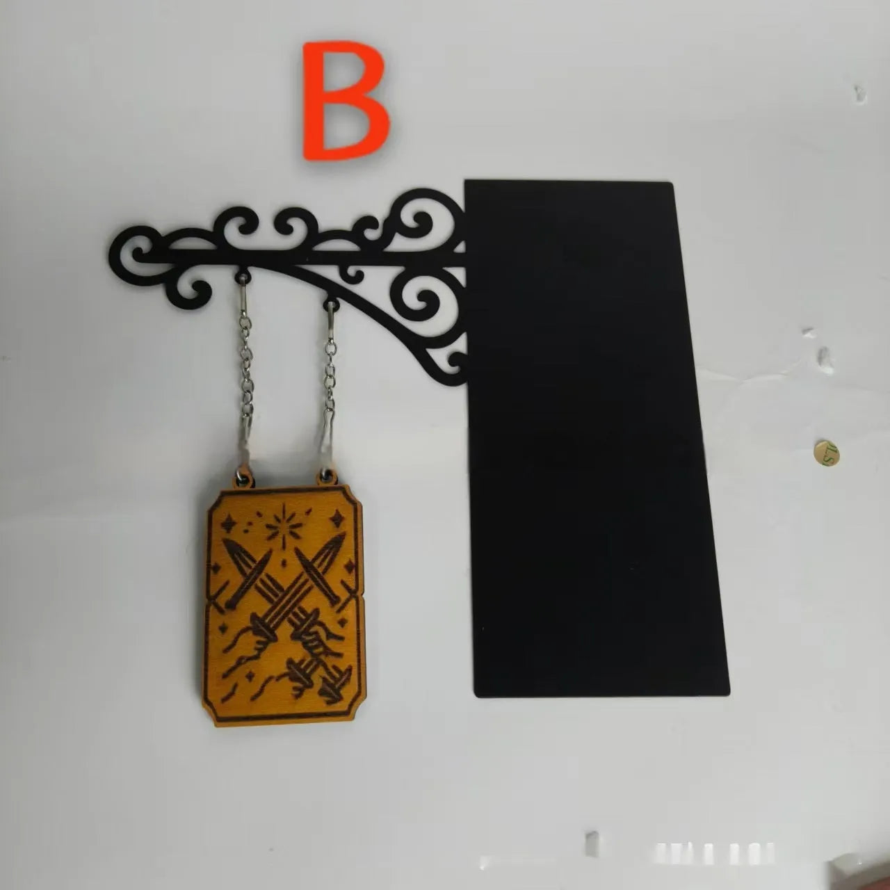 Traditional pub sign style book divider ornament for bookshelf organisation