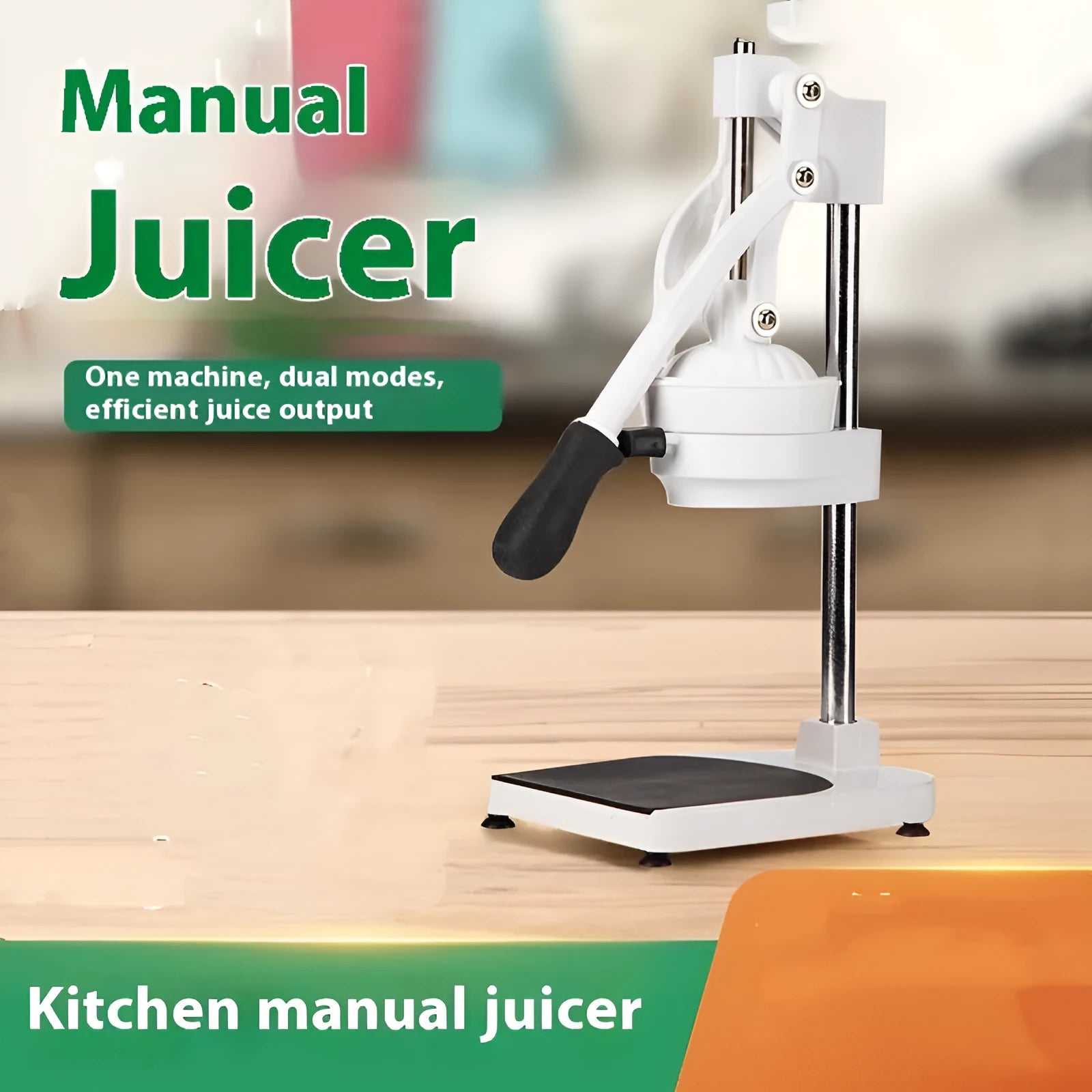 Manual stainless steel orange juice juicer with 480cm nylon base and hand press mechanism