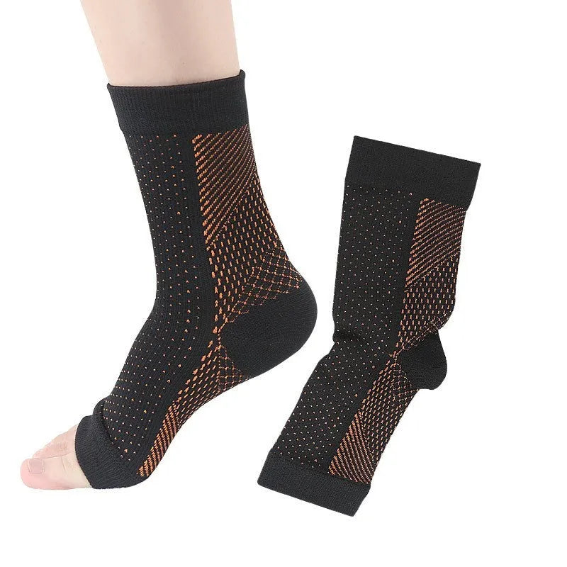 Korean-style sports foot socks with heel invisible pressure design in black, white, skin colour or copper options
