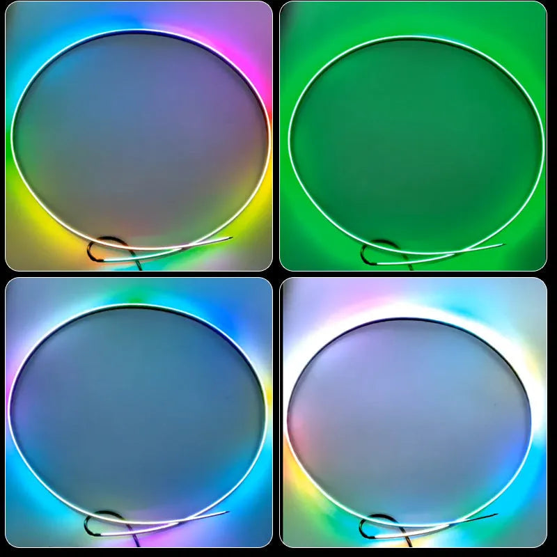 USB car ambient lighting strip with remote control for colour changing interior mood lighting