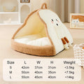 Winter cat tent pet house in green or yellow with soft lining and cave design